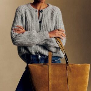 Sezane Emile Gray Cardigan Sweater